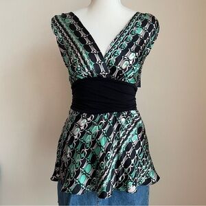 y2k printed off the shoulder top small boho fairy French Connection